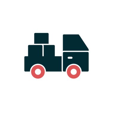 dağıtım kamyonu ikonu vektör çizimi