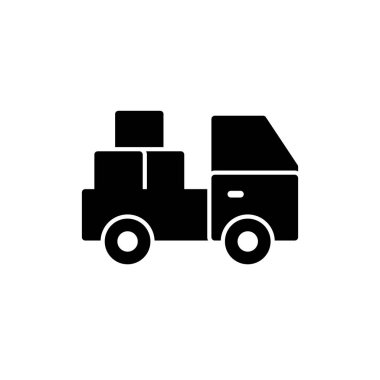 dağıtım kamyonu ikonu vektör çizimi