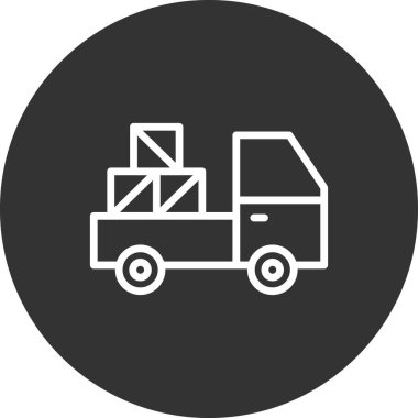 dağıtım kamyonu ikonu vektör çizimi