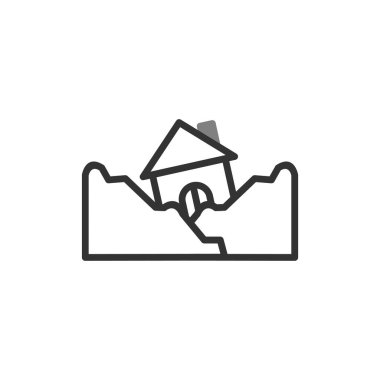 Deprem simgesi, vektör illüstrasyonu