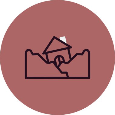 Deprem simgesi, vektör illüstrasyonu