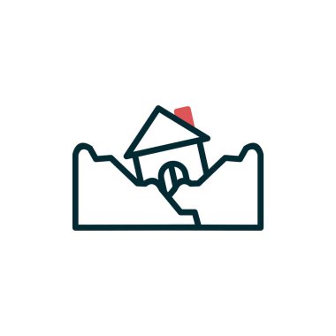 Deprem simgesi, vektör illüstrasyonu