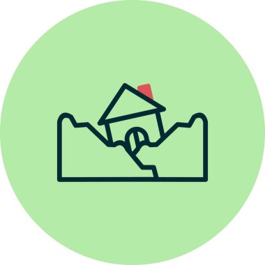 Deprem simgesi, vektör illüstrasyonu