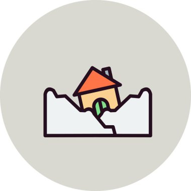 Deprem simgesi, vektör illüstrasyonu