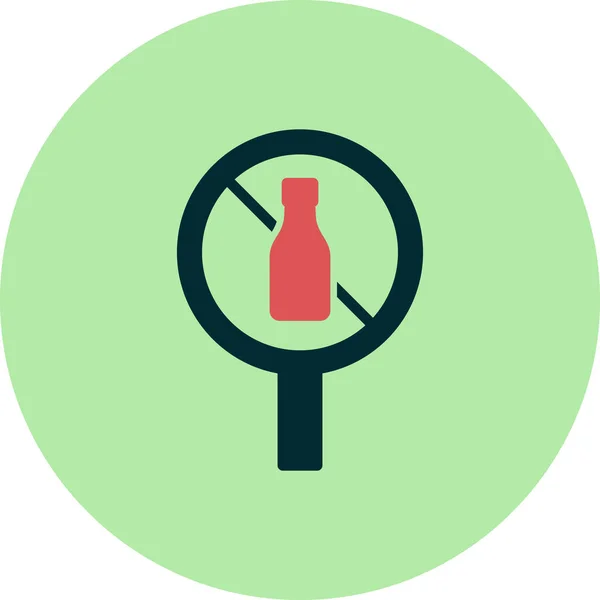 Kein Alkohol Symbol Vektor Illustration — Stockvektor