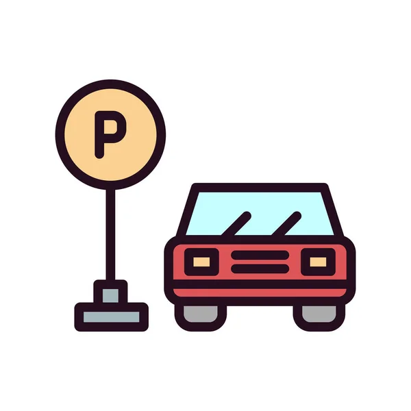 Parkolás Ikon Vektor Illusztráció — Stock Vector