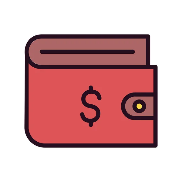 Wallet Flat Icon Vector Illustration — Stock Vector