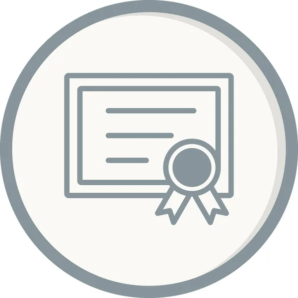 Certificado Linha Ícone Vetor Abstrato —  Vetores de Stock