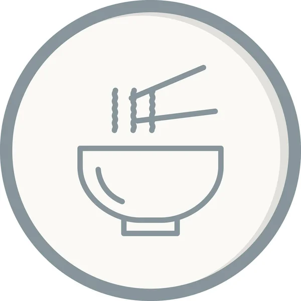 Chopsticks Bowl Icon Vector Illustration Asian Food — стоковый вектор