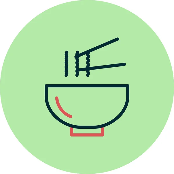 Chopsticks Bowl Icon Vector Illustration Asian Food — Archivo Imágenes Vectoriales