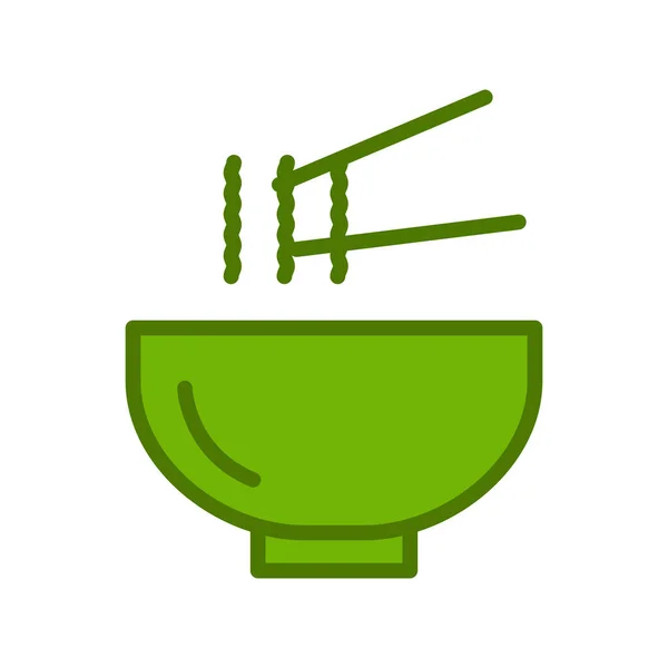 Chopsticks Bowl Icon Vector Illustration Asian Food — 스톡 벡터