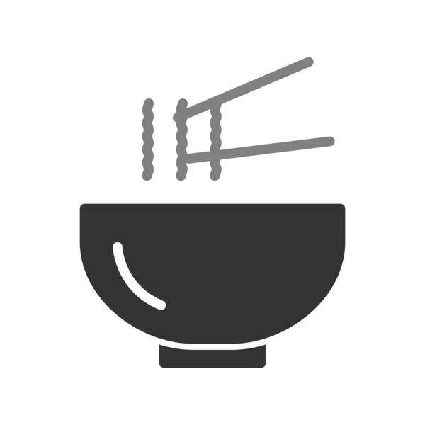 Chopsticks Bowl Icon Vector Illustration Asian Food — Vetor de Stock