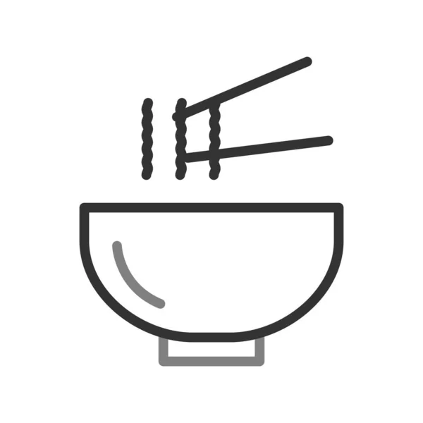 Chopsticks Bowl Icon Vector Illustration Asian Food — Vettoriale Stock