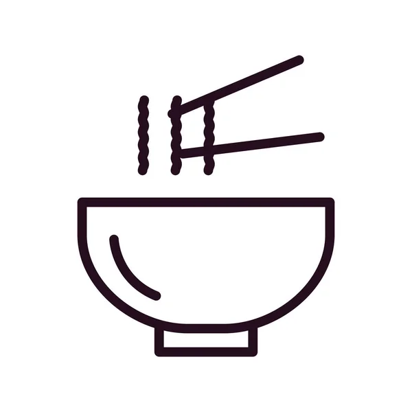 Chopsticks Bowl Icon Vector Illustration Asian Food — Vector de stoc