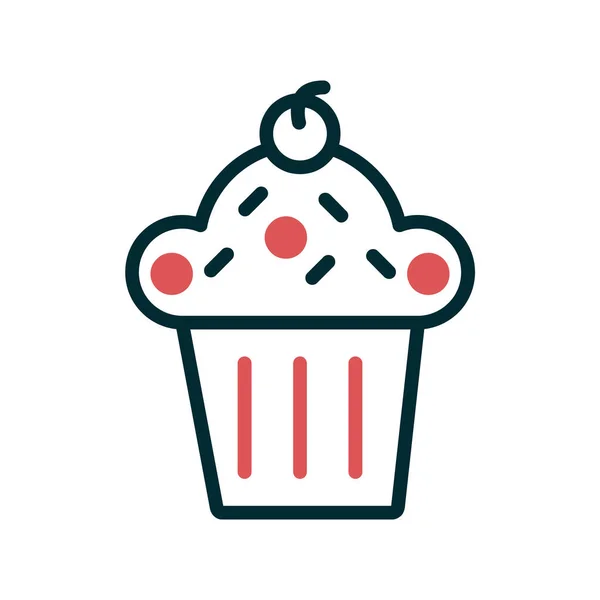 Cupcake Vector Icon Simple Design — Stockvector