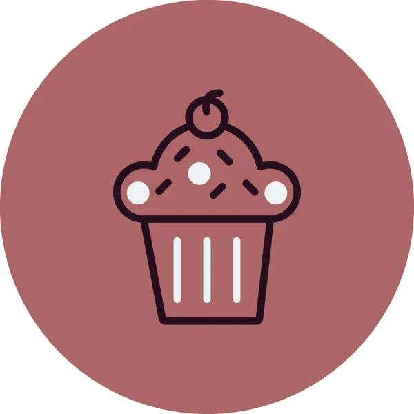 Cupcake Vector Icon Simple Design — Image vectorielle