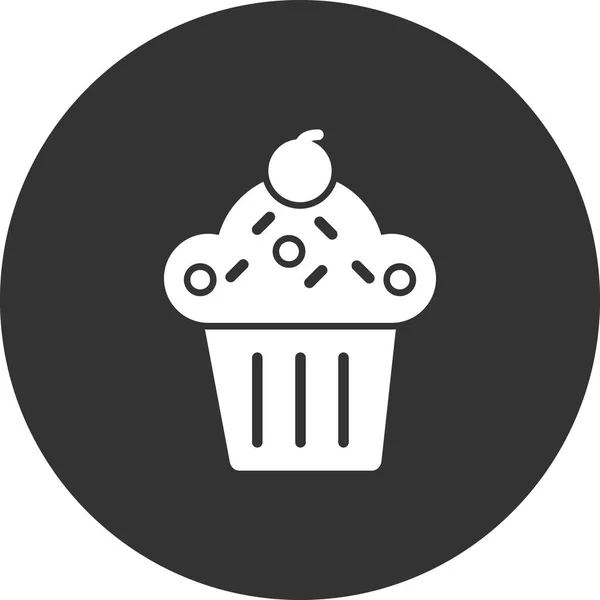 Cupcake Vector Icon Simple Design — Stok Vektör