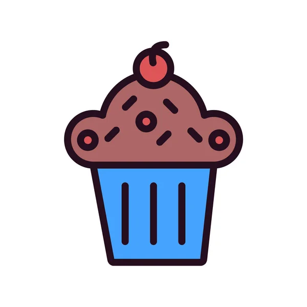 Cupcake Vector Icon Simple Design — Stockvector