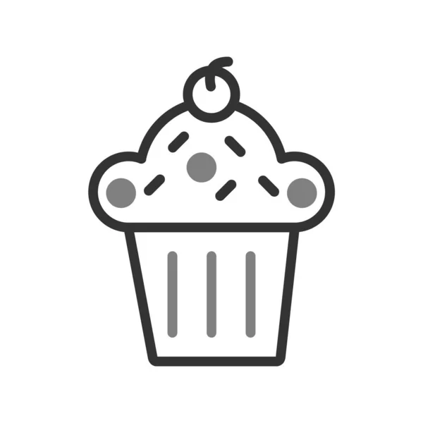 Cupcake Vektor Ikon Enkel Design — Stock vektor