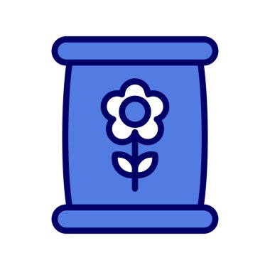 Çiçek Tohumu Torbası simgesinin vektör illüstrasyonu 