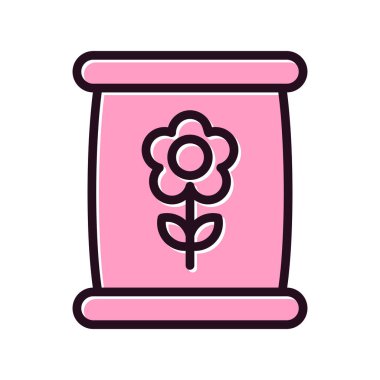 Çiçek Tohumu Torbası simgesinin vektör illüstrasyonu 