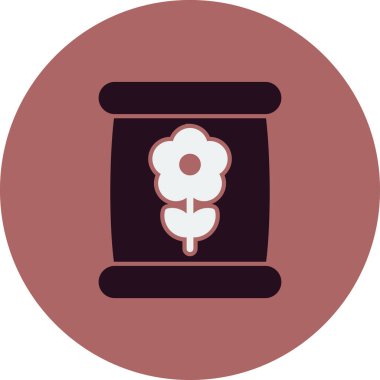 Çiçek Tohumu Torbası simgesinin vektör illüstrasyonu 