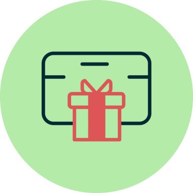 Hediye kutusu simgesi. vektör illüstrasyonu.