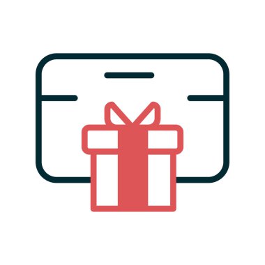 Hediye kutusu simgesi. vektör illüstrasyonu.