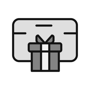 Hediye kutusu simgesi. vektör illüstrasyonu.