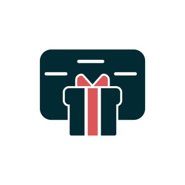 Hediye kutusu simgesi. vektör illüstrasyonu.