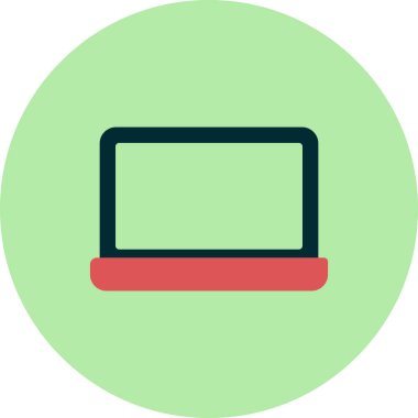 Dizüstü bilgisayarın vektör illüstrasyonu, simgesi 