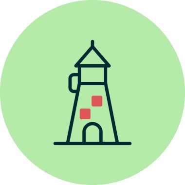 Deniz feneri simgesinin vektör illüstrasyonu 