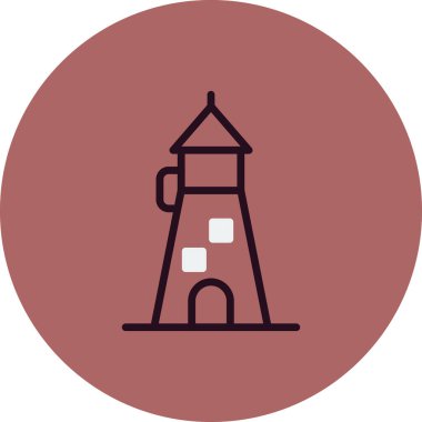 Deniz feneri simgesinin vektör illüstrasyonu 