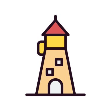 Deniz feneri simgesinin vektör illüstrasyonu 