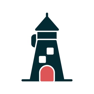 Deniz feneri simgesinin vektör illüstrasyonu 