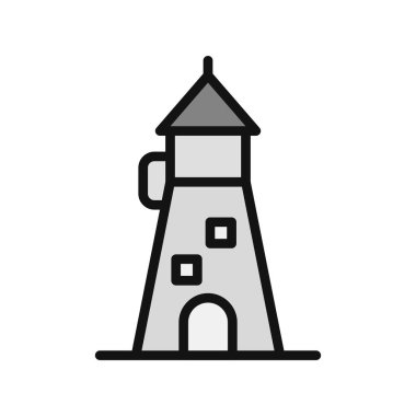 Deniz feneri simgesinin vektör illüstrasyonu 