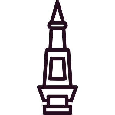 Ulusal Anıt simgesi, basit şekilde eşsiz vektör illüstrasyon simgesi