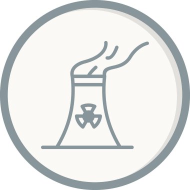 Nükleer santral ikon vektörü. İnce çizgi işareti. izole edilmiş sınır sembolü çizimi