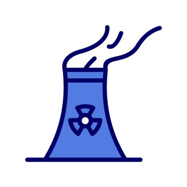 Nükleer santral ikon vektörü. İnce çizgi işareti. izole edilmiş sınır sembolü çizimi