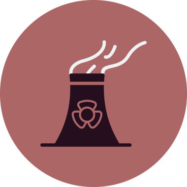 Nükleer santral ikon vektörü. İnce çizgi işareti. izole edilmiş sınır sembolü çizimi