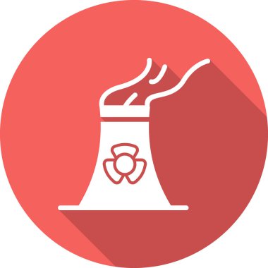 Nükleer santral ikon vektörü. İnce çizgi işareti. izole edilmiş sınır sembolü çizimi