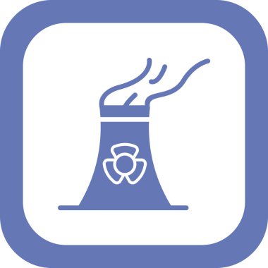 Nükleer santral ikon vektörü. İnce çizgi işareti. izole edilmiş sınır sembolü çizimi