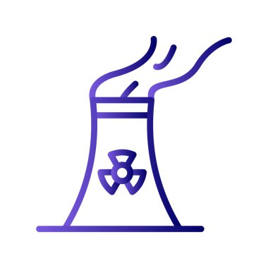 Nükleer santral ikon vektörü. İnce çizgi işareti. izole edilmiş sınır sembolü çizimi