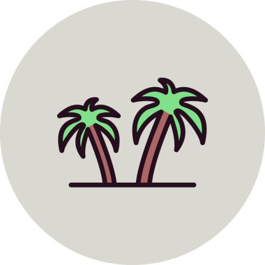 Oasis simgesi, vektör illüstrasyonu