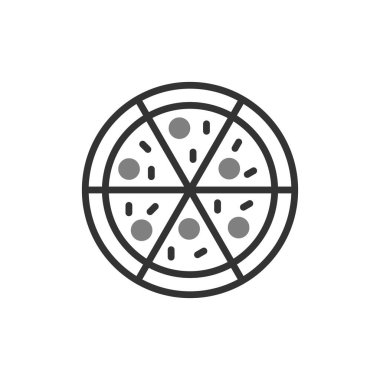 Pizza simgesi, vektör illüstrasyonu
