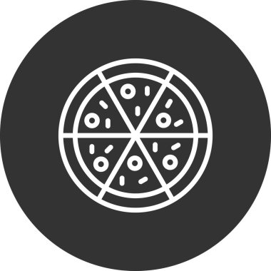 Pizza simgesi, vektör illüstrasyonu