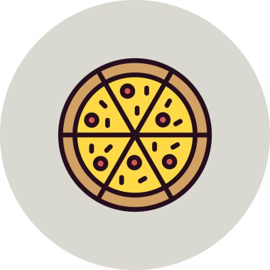 Pizza ikonu vektör illüstrasyonu