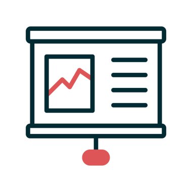 İş grafiği simgesi, vektör illüstrasyonu. Sunum 