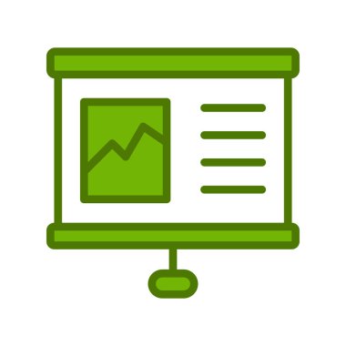 İş grafiği simgesi, vektör illüstrasyonu. Sunum 