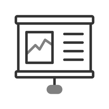 İş grafiği simgesi, vektör illüstrasyonu. Sunum 